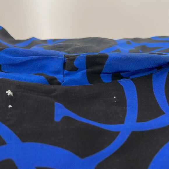 Étienne Aigner Sleeveless Silk Blouse Top Blue Black  Size Various - Picture 9 of 12